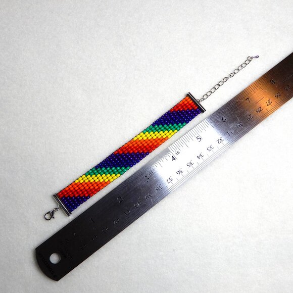 Pride rainbow bead bracelet, handmade, adjustable, 30% to charity - Picture 5 of 5